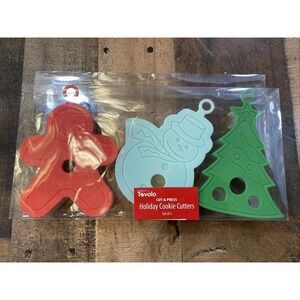 Tovolo Cookie Cutters Holiday Christmas, Gingerbread Man Snowman Tree Set Of 3